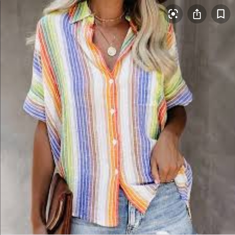THML Stripe pocket button down Shirt